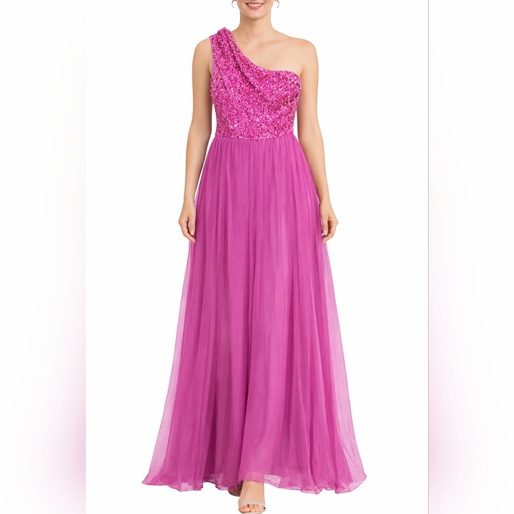 Chic Strapless Fuchsia Dress